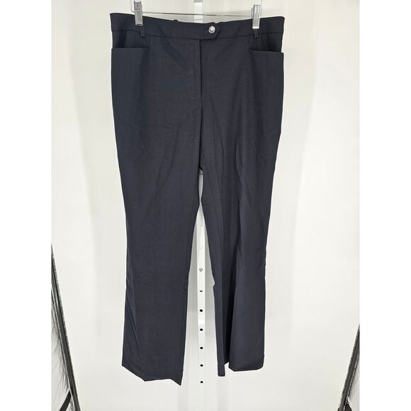 Calvin Klein Womens Sz 8 Modern Fit Solid Black Dress Pants Wide Leg - Picture 1 of 5
